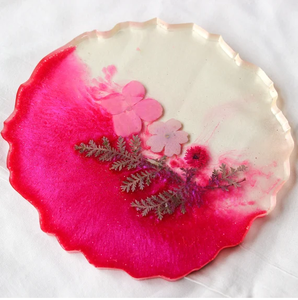 Sous-verres en résine pour les articles de fête pour les restaurants, sous-verres en verre pour la meilleure forme de conception de fleurs - Product Image 3