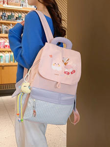 Nueva mochila a cuadros de estilo japonés para niñas, mochila escolar ligera para estudiantes de secundaria, color caramelo, fresco - Product Image 2