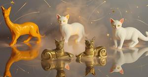 Estatua de animales de latón, animales decorativos para el hogar y la Oficina, fengshui chino, coleccionables figuritas hechas a mano, Gato dorado - Product Image 2