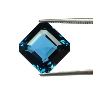 Incroyable Topaze Bleue de Londres Asscher Cut Stone Accorded Natural London Blue Topaz Facetted Gems London Topaz From Brazilian Mines - Product Image 2