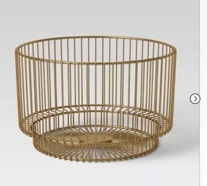Luxury Four <b>Corner</b> Metal Fruit Basket With Gold Finish For Home Organization In <b>Kitchen</b> Living Room Or Tabletop - Product Image 3