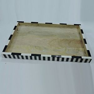 Plateau de service d'incrustation d'os naturel plateau de petit déjeuner plats assiettes vaisselle plateau de table pour la maison hôtel Restaurant utilisation de mariage - Product Image 1