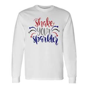 T-shirt à manches longues avec motif de feux d'artifice sexy du 4 juillet, Amérique, États-Unis - Vêtements promotionnels - Product Image 1