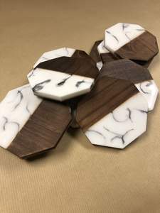 Prix de gros indien sous-verres en bois et en résine époxy sous-verres en marbre résistant à la chaleur sous-verres en pierre matériau écologique - Product Image 2