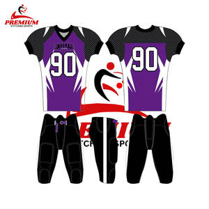 Venta al por mayor de sublimación personalizada, uniforme de fútbol americano de manga corta, 100% poliéster, transpirable, de secado rápido, hecho en Pakistán, tarifa barata - Product Image 6