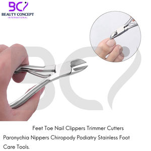 Coupe-ongles professionnel en acier inoxydable extrêmement tranchant à lame courbée et large ouverture pour pieds et orteils, idéal pour la paronychie - Product Image 3