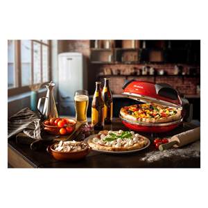 Four à pizza de 32 cm avec une puissance de 1200 W, rouge, 00C090900AR0, temps de cuisson de 4 minutes pour griller et cuire - Product Image 3
