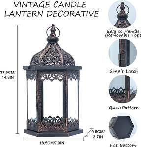 Linternas recortadas de metal de calidad superior para decoración de patio al aire libre decoración del hogar y eventos especiales hermosa pieza central - Product Image 5