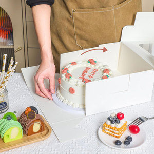 Cajas para pasteles de 10x10x5 pulgadas, cajas cuadradas blancas para panadería, ventana transparente, pasteles, pasteles, chocolates, galletas, pasteles, Día de la madre, cumpleaños - Product Image 6