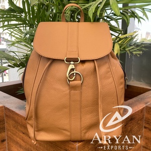 Mochila para estudiantes con cordón informal de cuero genuino de grano completo de alta calidad personalizada, mochilas escolares de piel de vaca de gran capacidad - Product Image 1