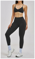Set Olahraga Gaya Eropa dan Amerika untuk Wanita, Desain Punggung Stylish, Pakaian Yoga Lembut, Outfit Fitness, Lari, Workout, Gym