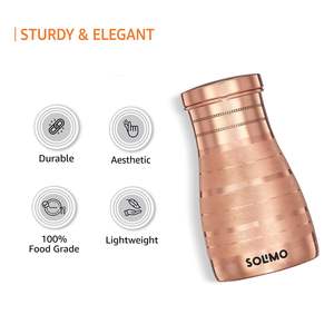 La texture polie artisanale de bouteille en cuivre assure la purification naturelle de l'eau potable sûre - Product Image 2