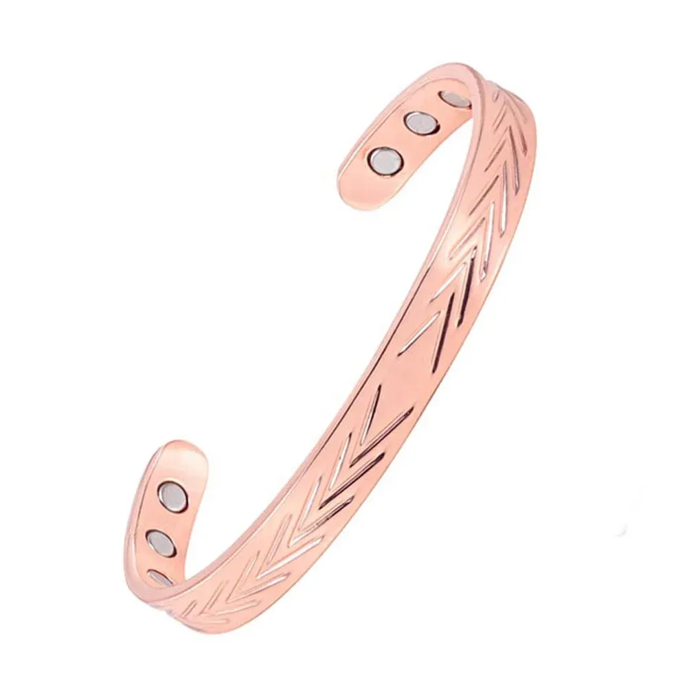 Kupfertherapie Kupfer-Armband mit Magneten für Arthritis für Herren und Damen Bangle Manschette Gelenkschmerzenlinderung