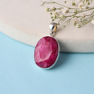 Bijoux pendentifs en argent sterling 925 avec rubis et pierres précieuses - Product Image 2