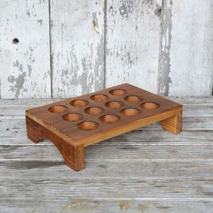 Handmade Rustic Wooden <b>Egg</b> Rack For Farmhouse Kitchen Storage And Vintage Country Home <b>Decor</b> - Product Image 4