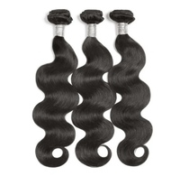Expédition immédiate : Mèches de cheveux vierges chinois à pointe plate en kératine, ondulées, avec closure, double trame, longueur 10-24 pouces, noires