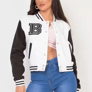Top corto superventas para mujer, chaquetas con letras, servicio OEM de alta calidad, letras teñidas lisas, ¡excelente valor! - Product Image 2