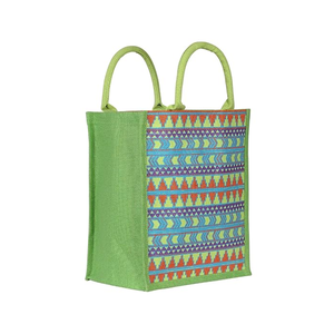 Fourre-tout en jute écologique imprimé personnalisé sacs à provisions pour femmes avec poche avant à fermeture éclair sacs cadeaux compagnon de voyage à la mode - Product Image 1