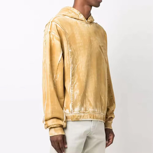 Nouveau pull à capuche 100% coton en détresse de haute qualité poids lourd surdimensionné éponge française personnalisé Vintage lavage à l'acide hommes à capuche - Product Image 2