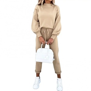 Ensemble 2 pièces de survêtement décontracté pour femmes, ensemble de sweatshirts à capuche pour l'automne et l'hiver, pantalons de survêtement à jambes larges, tenues de sport, vêtements de fitness en plein air - Product Image 6