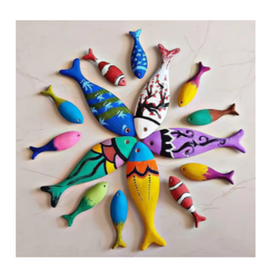 Sculpture de poisson en bois naturel fait à la main élégant fait à la main en bois artisanat décoration cadeau article meilleur prix fournisseur - Product Image 6