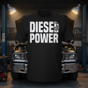 T-shirt Diesel Power noir pour homme, taille L, vêtements pour passionnés de moteurs Diesel - Product Image 3
