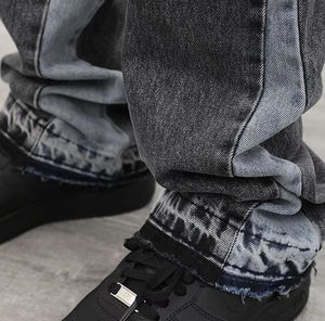 Pantalones Vaqueros Negros Holgados, Pantalones Vaqueros Vintage con Lavado Ácido y Bolsillos Casuales, en Oferta con Logotipo Personalizado - Product Image 5