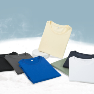 High Quality 210 Grams Men's T-Shirt Cool Breathable Neck <b>Design</b> Customizable Short Length Knitted Fabric - Product Image 1