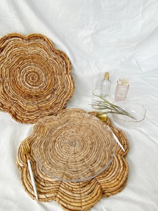 Mantel Individual de corteza de agua de flores, productos ecológicos hechos en Vietnam, decoración de mesa, mantel tejido al por mayor - Product Image 6