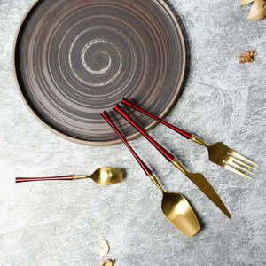 Luxury Wedding Golden Knife <b>and</b> <b>Spoon</b> <b>Fork</b> <b>Set</b> Gold Cutlery Stainless Steel Cutlery <b>Set</b> Stainless Steel Flatware <b>Set</b> - Product Image 2