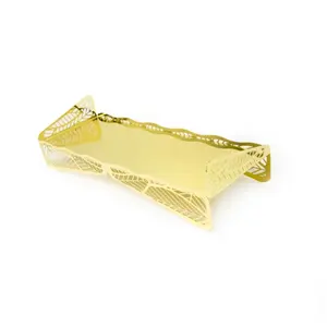 Hoteles Restaurantes y cocina casera Diseño personalizado Diseño de corte Bandeja de servicio de metal con bandejas de servicio de desayuno de forma personalizada - Product Image 1