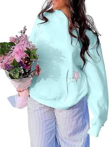 Women's Oversized Letter Star <b>Hoodies</b> Graphic Fleece Sweatshirts Long Sleeve Pullover with Pocket New Trendy <b>Comfy</b> fashion 2025 - Product Image 5