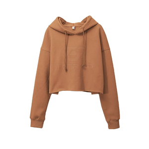 Nouveauté, vente en gros, sweat-shirt court à capuche pour femme, de haute qualité, logo personnalisé, léger, streetwear, automne - Product Image 1