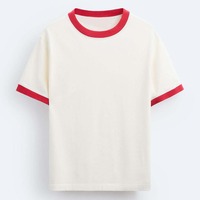 T-shirt Minimaliste Streetwear Homme Couleur Unie 100% Coton Tricoté Imprimé Respirant Anti-UV Vente en Gros OEM Marque Personnalisée