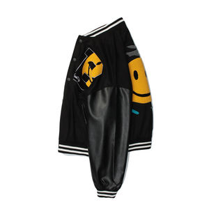 Veste universitaire Letterman à logo personnalisé pour hommes, tissu de laine de baseball universitaire, manches en cuir, capuche, design chenille personnalisé - Product Image 5