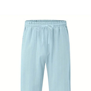 Pantalon décontracté pour homme à rayures personnalisées, très résistant, 100 % coton, poids lourd, écologique, taille à cordon de serrage, bas - Product Image 3