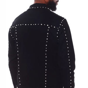 Chaqueta de lujo con diamantes de imitación de cristal para hombre, ropa de abrigo a la moda vaquera, chaqueta de productos de tendencia - Product Image 6