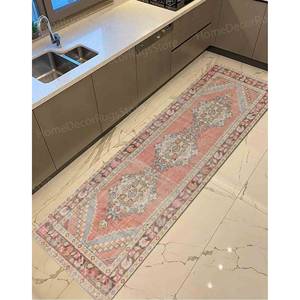Tapis imprimé : Tapis géométrique vintage de style turc, Tapis en velours de luxe - Product Image 4