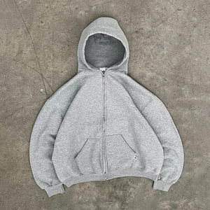 Vente en gros de sweats à capuche pour hommes en molleton, coupe classique, 370 grammes, couleur unie, effet délavé vintage, avec logo personnalisé - Product Image 4