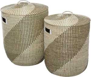 Best Choice Vietnam Storage <b>Basket</b> Eco-friendly Non-Toxic Handwoven <b>Plastic</b> Laundry Hamper for Household Use Bathroom Organizer - Product Image 1