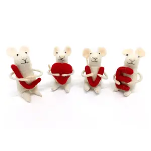 Festive Felt Mouse Ornaments: Whimsical Holiday Decorations Handcrafted with Quality Felt Material