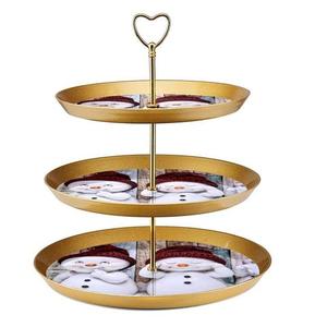 แท่นวางเค้กโลหะทรงกลม3ชั้นรูปทรงดวงจันทร์ที่วางขนมแฮนด์เมดที่ดีที่สุดสำหรับการตกแต่งโต๊ะในงานเลี้ยงวันเกิดงานแต่งงาน - Product Image 4