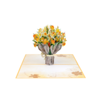 Penawaran Spesial Kartu Ucapan Kiricard Kertas Daffodil (Multiwarna) 3D Pop Up Kerajinan Tangan 15x20 Koleksi Seni Dekorasi Liburan