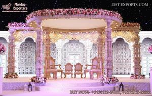 Lujoso estilo palaciego gran boda Mandap Raj Mahal Mandap para bodas occidentales de Indo boda india elegante corona Mandap EE. UU. - Product Image 4