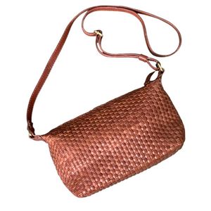 Bolso cruzado de cuero tejido de alta calidad, bolso de hombro hecho a mano minimalista asequible, informal - Product Image 2