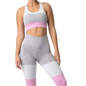 Conjunto de Yoga para Mujer al por Mayor, Ligero, de 2 Piezas, Top Deportivo de Poliéster y Spandex, Leggings de Cintura Alta Elásticos y Transpirables, Personalizables - Product Image 1