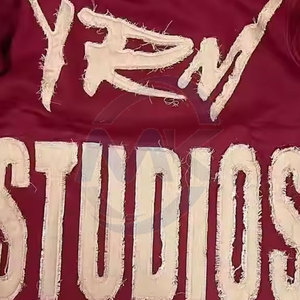 Couleur unie meilleure vente en détresse broderie sweats à capuche sur la taille pull Top qualité meilleur prix sweats à capuche - Product Image 3