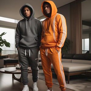 ชุดวอร์มผ้าฟลีซแบบสวมหัวมีฮู้ดสำหรับผู้ชายชุดวิ่งออกกำลังกาย - Product Image 5