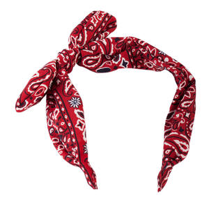 Bandana de seda cuadrada personalizada multifuncional Bandana de algodón rojo con logotipo clásico Bandanas impresas coloridas - Product Image 2