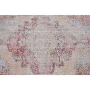 3.8x7.1 ft Vintage Rug, Turkish Area Rug, <b>Red</b> Bordered <b>Wool</b> Rug - Product Image 5